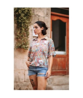 Isla Bonita Moda By SIGRIS - Camisa de Algodón 100% para Mujer, Estampado Animal, Manga Larga