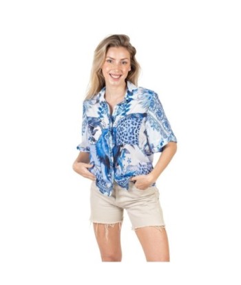 Isla Bonita Moda By SIGRIS - Camisa de Algodón 100% para Mujer, Manga Larga, Estilo Elegante y Versátil