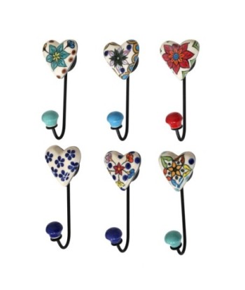 Percha decorativa con 6 pomos en forma de corazón, perchero original para colgar ropa y accesorios en casa