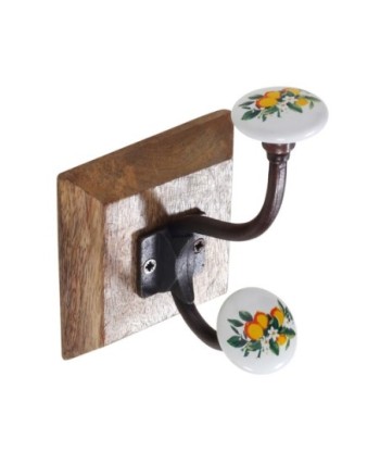 Percha Decorativa de Pared con Pomo de Limones - Perchero de Madera para Adornos, Accesorios y Organización del