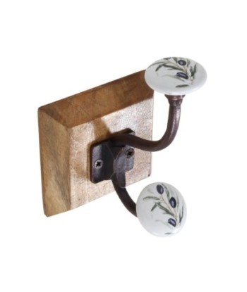 Percha de Madera con Pomo de Aceitunas para Decoración de Pared, Ideal para Organizar y Embellecer tu Hogar