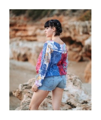 Isla Bonita Moda By SIGRIS - Camisa de Mujer Manga Larga, Estilo Bohemio y Elegante