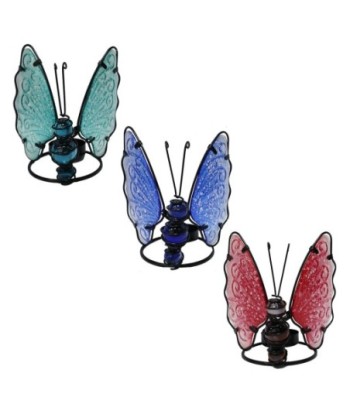 ORIGEN Home Decor Porta vela mariposa 3 U Jarrones Y Portavelas | Portavelas Multicolor - 12x12x11cm
