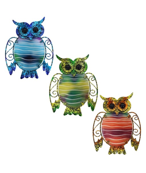 ORIGEN Home Decor Adorno Pared Búho 3 U Jardin | Adorno Pared Jardín Multicolor - 20x15x1cm