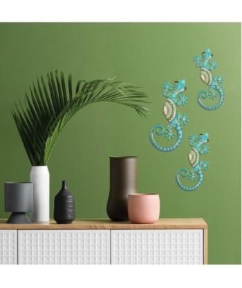 ORIGEN Home Decor Adorno Pared Lagarto Jardin | Adorno Pared Jardín Verde - 1x30x13cm