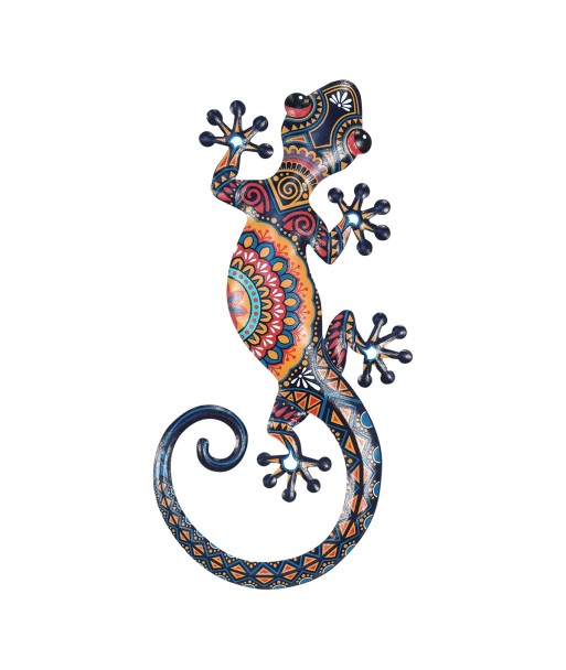 ORIGEN Home Decor Adorno Pared Lagarto Jardin | Adorno Pared Jardín Naranja - 1x30x13cm