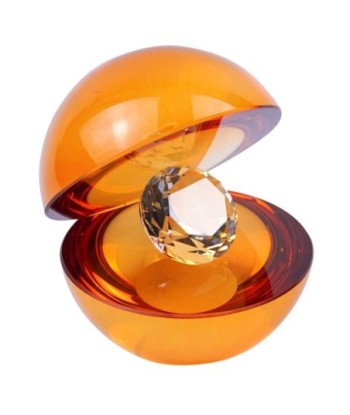 ORIGEN Home Decor Figura cristal Miniaturas | Figura de Sobremesa Naranja - 12x11x10cm