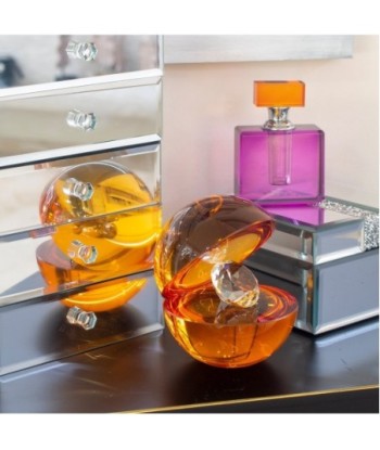 ORIGEN Home Decor Figura cristal Miniaturas | Figura de Sobremesa Naranja - 12x11x10cm