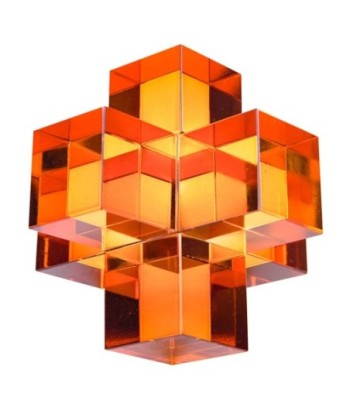 ORIGEN Home Decor Figura cristal Miniaturas | Figura de Sobremesa Naranja - 9x9x9cm