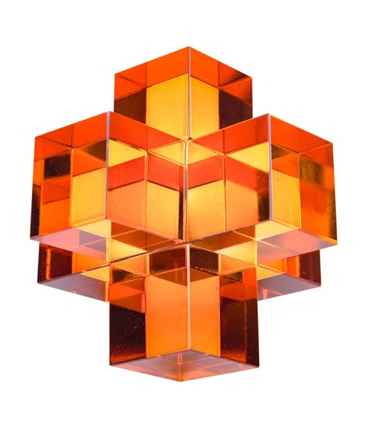 ORIGEN Home Decor Figura cristal Miniaturas | Figura de Sobremesa Naranja - 9x9x9cm