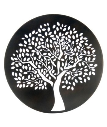 ORIGEN Home Decor Adorno Árbol de la vida Apliques Metal | Aplique Metal Negro Redondo - 60x60x1cm