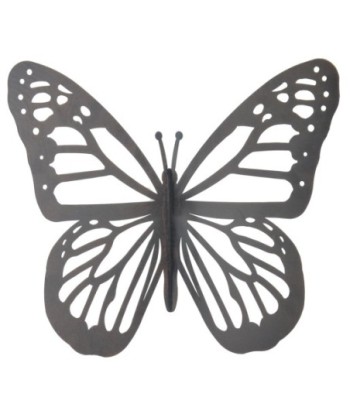 ORIGEN Home Decor Adorno Pared Mariposa Apliques Metal | Aplique Metal Gris - 17x35x35cm
