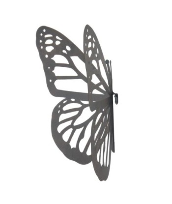 ORIGEN Home Decor Adorno Pared Mariposa Apliques Metal | Aplique Metal Gris - 17x35x35cm