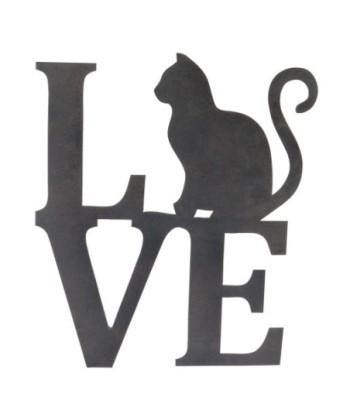 ORIGEN Home Decor Adorno pared love Apliques Metal | Aplique Metal Negro - 41x36x1cm