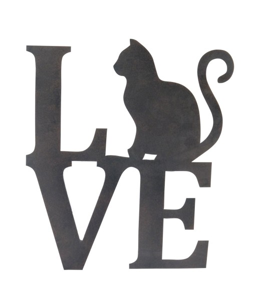 ORIGEN Home Decor Adorno pared love Apliques Metal | Aplique Metal Negro - 41x36x1cm