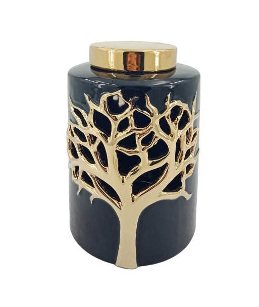 ORIGEN Home Decor Jarrón Jarrones Y Portavelas | Jarrón Dorado - 23x14x14cm