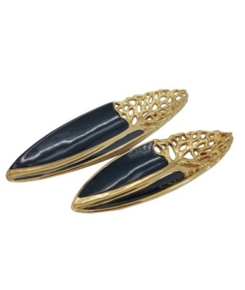 ORIGEN Home Decor Plato Jarrones Y Portavelas | Plato Negro - 6x47x16cm