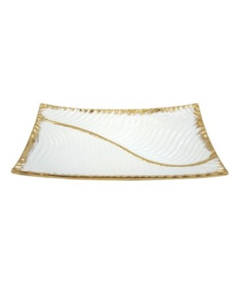 ORIGEN Home Decor Plato Jarrones Y Portavelas | Plato Blanco Rectangular - 6x36x20cm