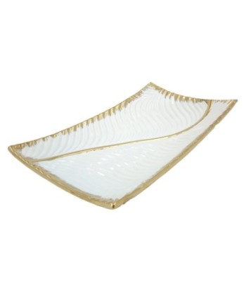 ORIGEN Home Decor Plato Jarrones Y Portavelas | Plato Blanco Rectangular - 6x36x20cm