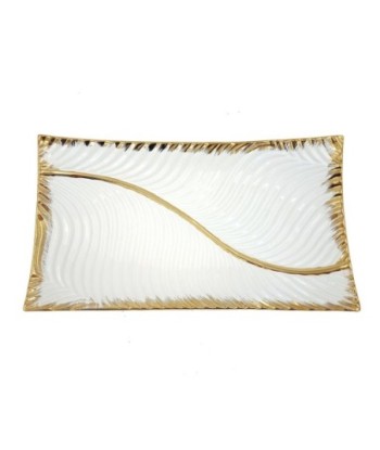 ORIGEN Home Decor Plato Jarrones Y Portavelas | Plato Blanco Rectangular - 6x36x20cm