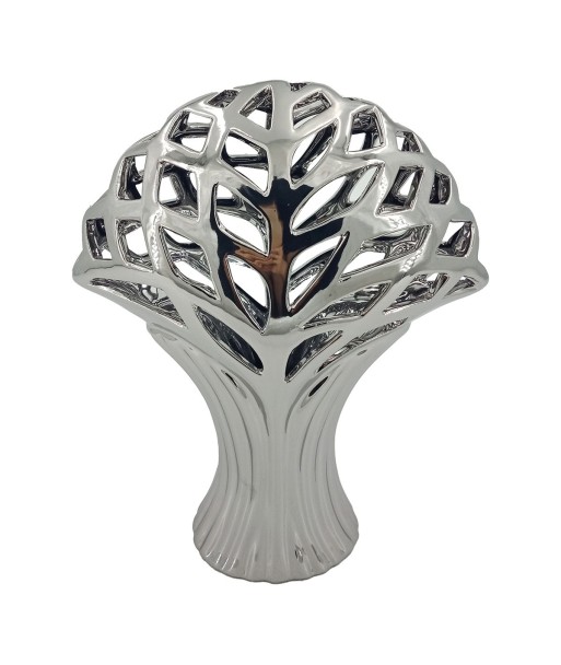 ORIGEN Home Decor Figura Árbol Jarrones Y Portavelas | Figura de Sobremesa Plateado - 23x19x10cm