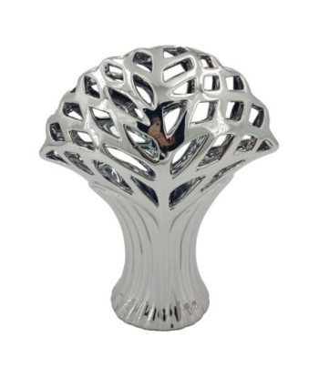 ORIGEN Home Decor Figura Árbol Jarrones Y Portavelas | Figura de Sobremesa Plateado - 30x25x12cm