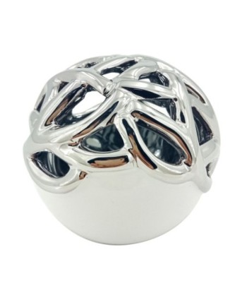 ORIGEN Home Decor Bola decorativa Árbol Vida Jarrones Y Portavelas | Figura de Sobremesa Plateado - 9x9x9cm