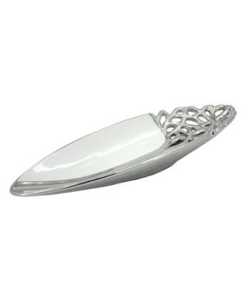 ORIGEN Home Decor Plato Jarrones Y Portavelas | Plato Plateado - 5x36x13cm