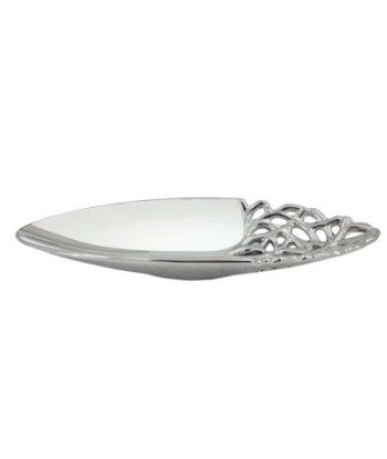 ORIGEN Home Decor Plato Jarrones Y Portavelas | Plato Plateado - 5x36x13cm