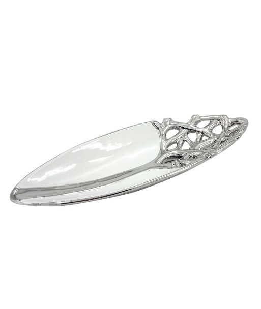 ORIGEN Home Decor Plato Jarrones Y Portavelas | Plato Plateado - 6x47x16cm