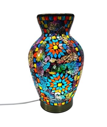 ORIGEN Home Decor Lámpara Jarrón mosaico Lamparas | Lámpara de Sobremesa Multicolor - 25x17x17cm