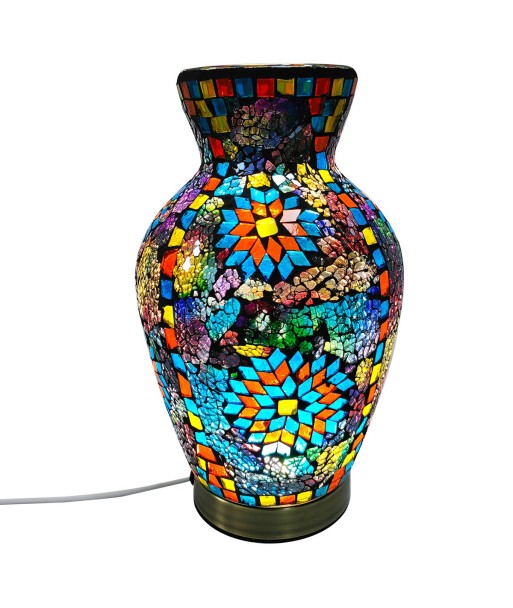 ORIGEN Home Decor Lámpara Jarrón mosaico Lamparas | Lámpara de Sobremesa Multicolor - 25x17x17cm