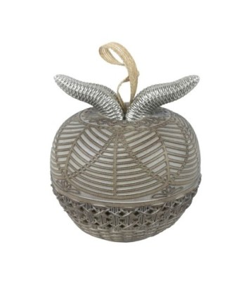 ORIGEN Home Decor Figura Manzana Varios | Figura de Manzana Plateado - 14x13x13cm