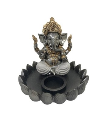 ORIGEN Home Decor Candelabro ganesh Budas | Figura de Buda Plateado - 14x16x15cm