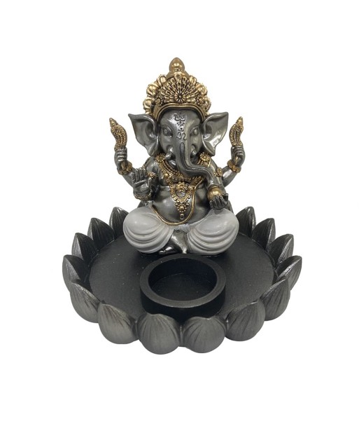 ORIGEN Home Decor Candelabro ganesh Budas | Figura de Buda Plateado - 14x16x15cm