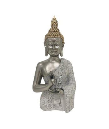 ORIGEN Home Decor Figura Buda Budas | Figura de Buda Plateado - 35x17x12cm
