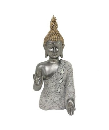 ORIGEN Home Decor Figura Buda Budas | Figura de Buda Plateado - 28x13x10cm