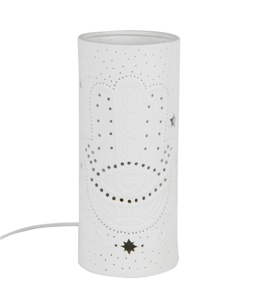 ORIGEN Home Decor Lámpara mano de fatima Lamparas | Lámpara de Sobremesa Blanco - 28x12x12cm
