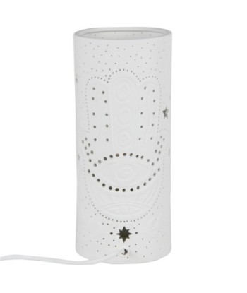ORIGEN Home Decor Lámpara mano de fatima Lamparas | Lámpara de Sobremesa Blanco - 28x12x12cm