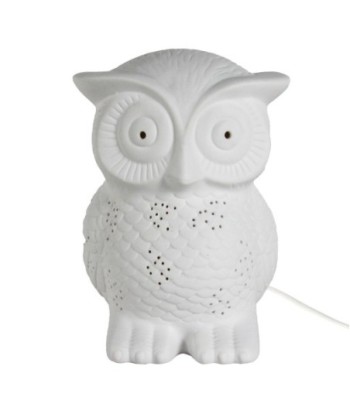 ORIGEN Home Decor Lámpara búho sobremesa Lamparas | Lámpara de Sobremesa Blanco - 18x14x14cm