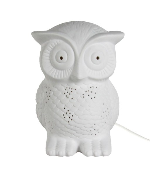 ORIGEN Home Decor Lámpara búho sobremesa Lamparas | Lámpara de Sobremesa Blanco - 18x14x14cm