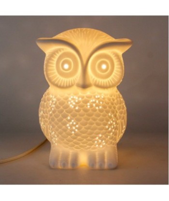 ORIGEN Home Decor Lámpara búho sobremesa Lamparas | Lámpara de Sobremesa Blanco - 18x14x14cm