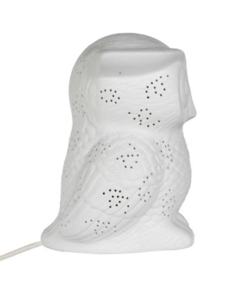 ORIGEN Home Decor Lámpara búho sobremesa Lamparas | Lámpara de Sobremesa Blanco - 18x14x14cm