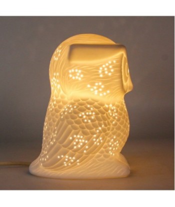 ORIGEN Home Decor Lámpara búho sobremesa Lamparas | Lámpara de Sobremesa Blanco - 18x14x14cm