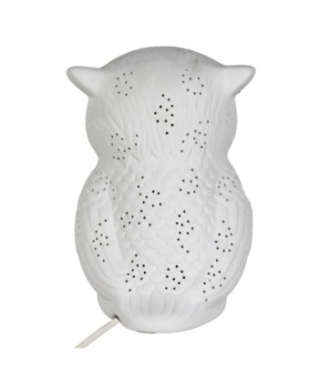 ORIGEN Home Decor Lámpara búho sobremesa Lamparas | Lámpara de Sobremesa Blanco - 18x14x14cm