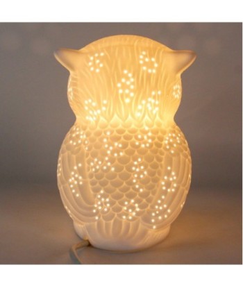 ORIGEN Home Decor Lámpara búho sobremesa Lamparas | Lámpara de Sobremesa Blanco - 18x14x14cm