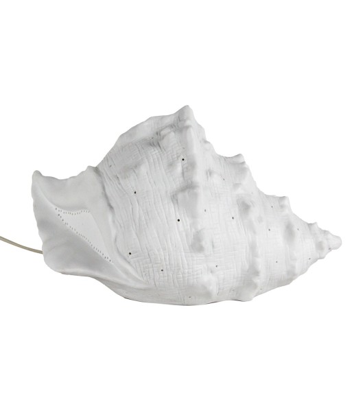 ORIGEN Home Decor Lámpara concha sobremesa Lamparas | Lámpara de Sobremesa Blanco - 16x29x17cm