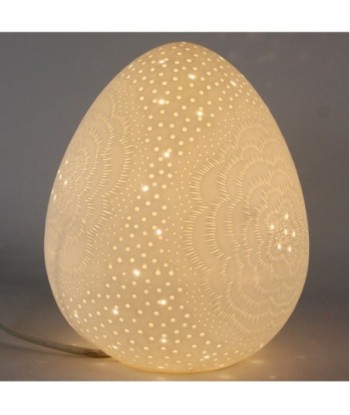 ORIGEN Home Decor Lámpara huevo Lamparas | Lámpara de Sobremesa Blanco - 21x18x18cm