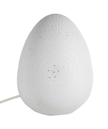 ORIGEN Home Decor Lámpara huevo Lamparas | Lámpara de Sobremesa Blanco - 27x21x21cm