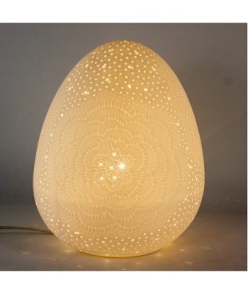 ORIGEN Home Decor Lámpara huevo Lamparas | Lámpara de Sobremesa Blanco - 27x21x21cm